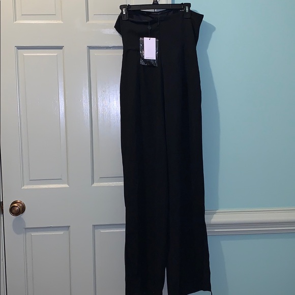 NWT black strapless jumpsuit - Picture 3 of 3